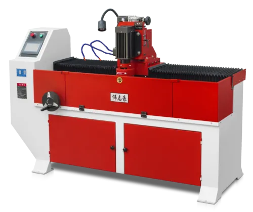 Red and white CNC machine tool