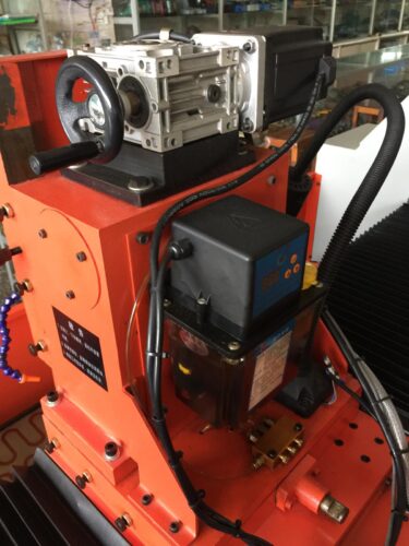 Close-up of a CNC machine component